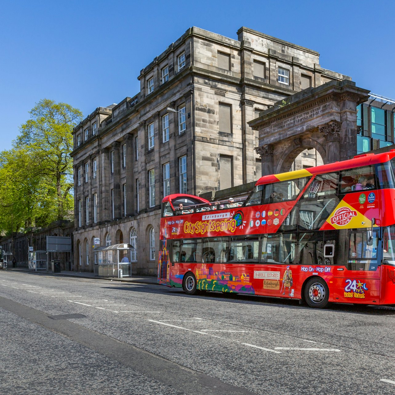 Explore Edinburgh's rich heritage on the Hop-On Hop-Off bus tour passing historic landmarks like St Andrew Square and the impressive architecture of the Old Town while enjoying the city's unique charm.